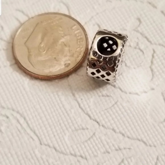 Sliver CZ double sided cross /faith charm - Picture 4 of 6